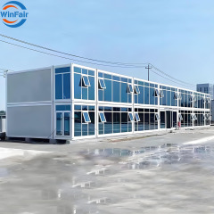 WinFair Low Cost Prefabricated Small Steel Frame Customizable Folding Prefab Modular Mobile Houses Poland Luxury Hurricane Proof