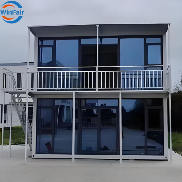 WinFair Portable Prefab Container Double Storey Prefabricated Houses New Zealand Prefab-House-With-Multi--Room Luxury Villas