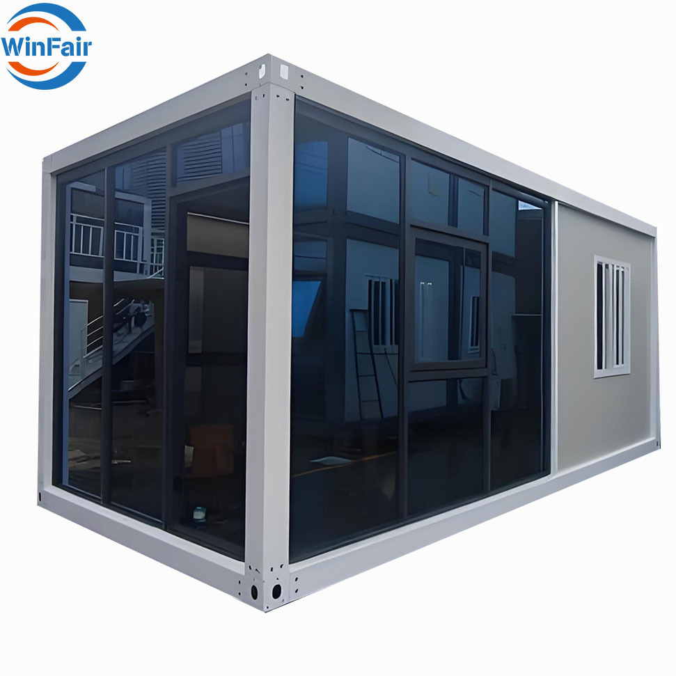 WinFair Economic Prefabricated Prefab Detachable Container Glass Small Mobile Tiny Modular Home House Villa Construction 20Ft