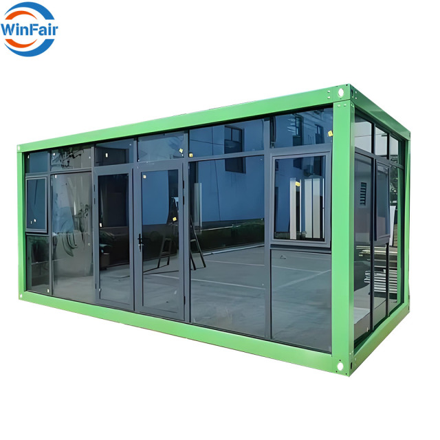 WinFair Good Price Luxury China Mobile Glass Prefab Detachable Modular 20 Ft Container House Villa With Customized Color Estonia