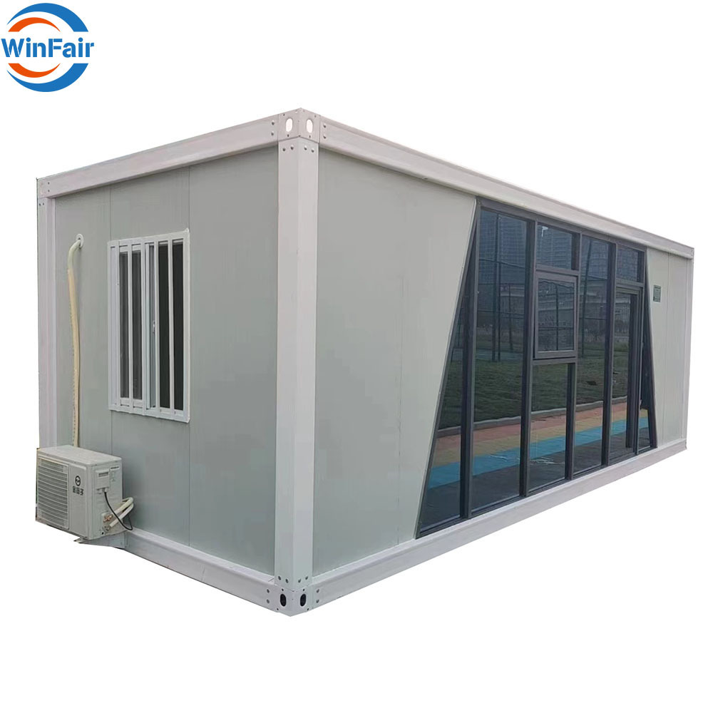 WinFair Oman 20Ft Container Modular Prefab Glass Little Houses Modern Prefabricated Mobile Home House With Bathroom For Sale