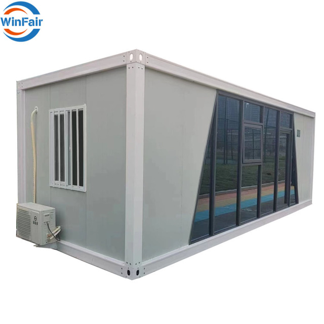 WinFair Oman 20Ft Container Modular Prefab Glass Little Houses Modern Prefabricated Mobile Home House With Bathroom For Sale