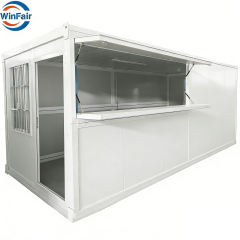 WinFair Portable Folding Prefab Mobile Prefabricated Modular Sandwich Panel Fast Food Container House Kiosk Coffee Shop 20Ft