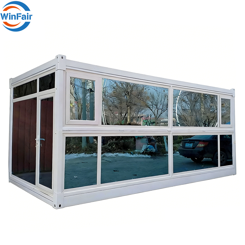 WinFair Low Cost Portable 20Ft Living Modern Prefab Mobile Folding Tiny Home Container House With Glass Wall Granny Flat