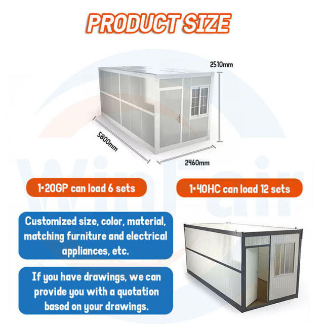 WinFair Portable Folding Tiny Prefab Villa Houses Home Casa Modular Office Container House Foldable Prefabricated Luxury China