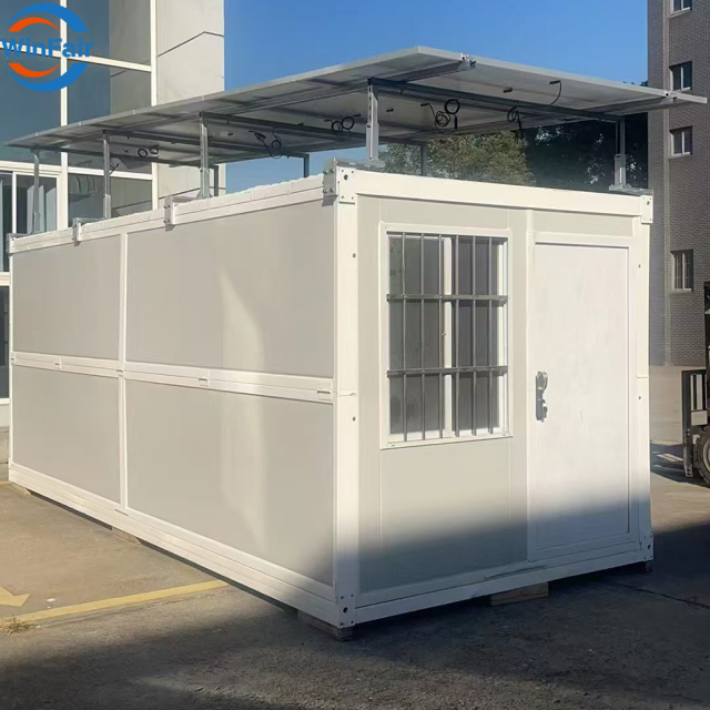 WinFair Low Cost Portable Tiny Foldable Container House With Solar Panels Prefab Prefabricated House Module in Kerala for Office