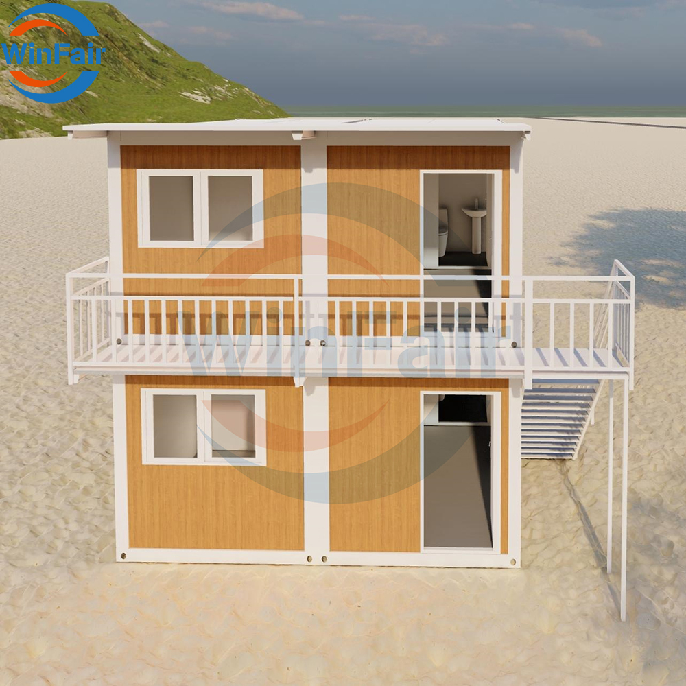 WinFair Modern Prefab Two-Story Container Houses Casas Prefrafricadas 150m2 Construction Solar Panel Option Multi-Purpose Use