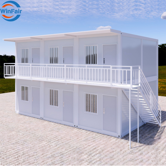 WinFair Cheap Prefab Double Decker Container House Modular-Export-Tiny-House Quick LCL Modern Warehouse & Hospital Use