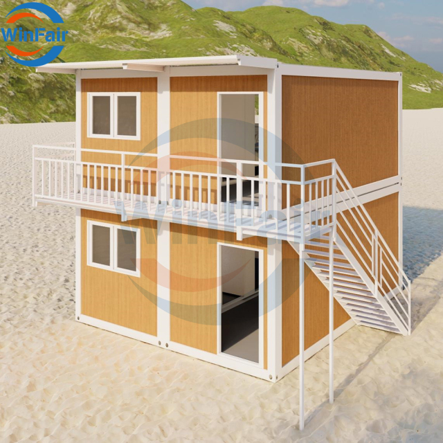 WinFair Modern Prefab Two-Story Container Houses Casas Prefrafricadas 150m2 Construction Solar Panel Option Multi-Purpose Use