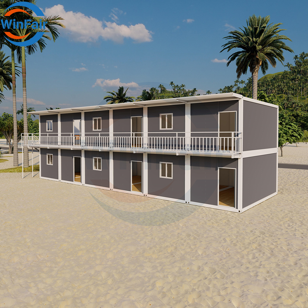 WinFair 2 Storey Prefabricated Philippines Prefab Terraced Container House Steel Frame Custom 2025-Chinese-Prefab-Houses