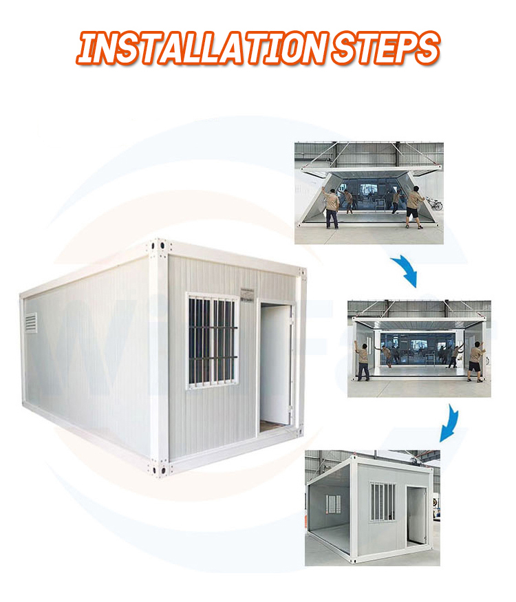 WinFair Hotel Office Bathroom Modular Houses Prefab Homes 2 3 Bedroom Bath Luxury Wall Cladding Folding Container House