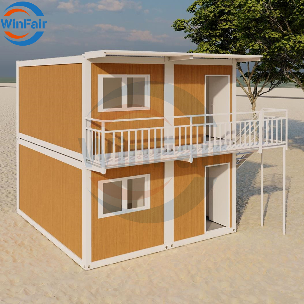 WinFair Modern Prefab Two-Story Container Houses Casas Prefrafricadas 150m2 Construction Solar Panel Option Multi-Purpose Use