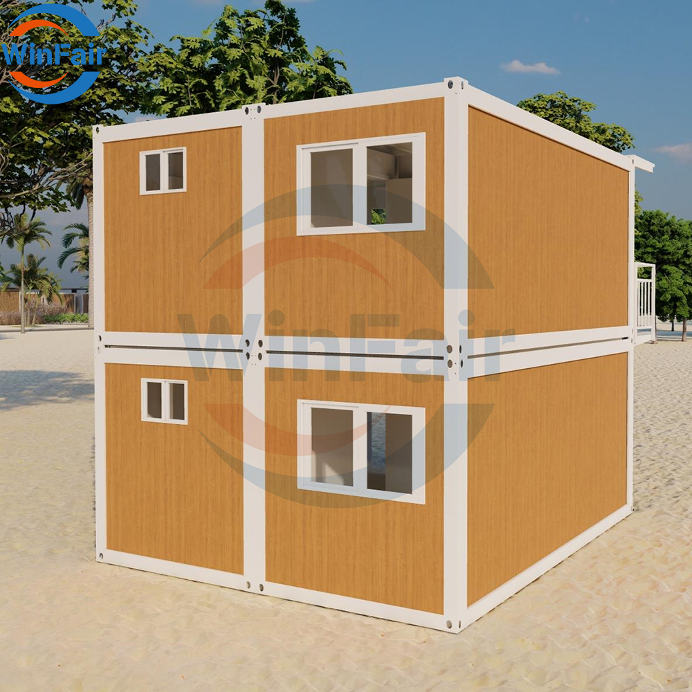 WinFair Low Price Modern Prefab Two Story Folding Container Houses with Steel & Sandwich Panel House Prefabricated Homes