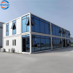 WinFair Container Houses 40Ft 1200 Square-Foot Winterized Fit Fast Food Farm Modular Container Houses 2 Story With Bathroom