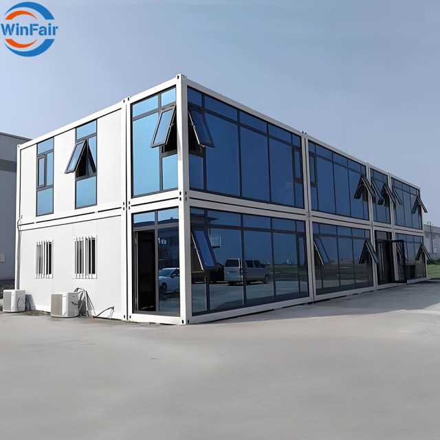 WinFair Container Houses 40Ft 1200 Square-Foot Winterized Fit Fast Food Farm Modular Container Houses 2 Story With Bathroom