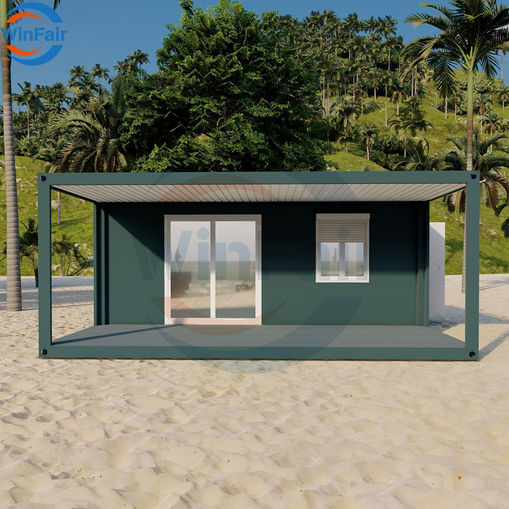 WinFair Guest Mobile Prefab Uae 20 Feet Complete Portable Modular Prefabricated Foldable Container House With Porch Villa Custom