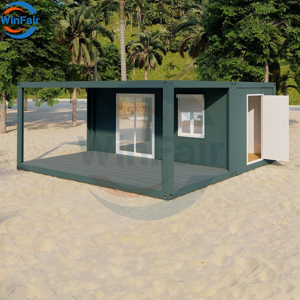 WinFair Guest Mobile Prefab Uae 20 Feet Complete Portable Modular Prefabricated Foldable Container House With Porch Villa Custom