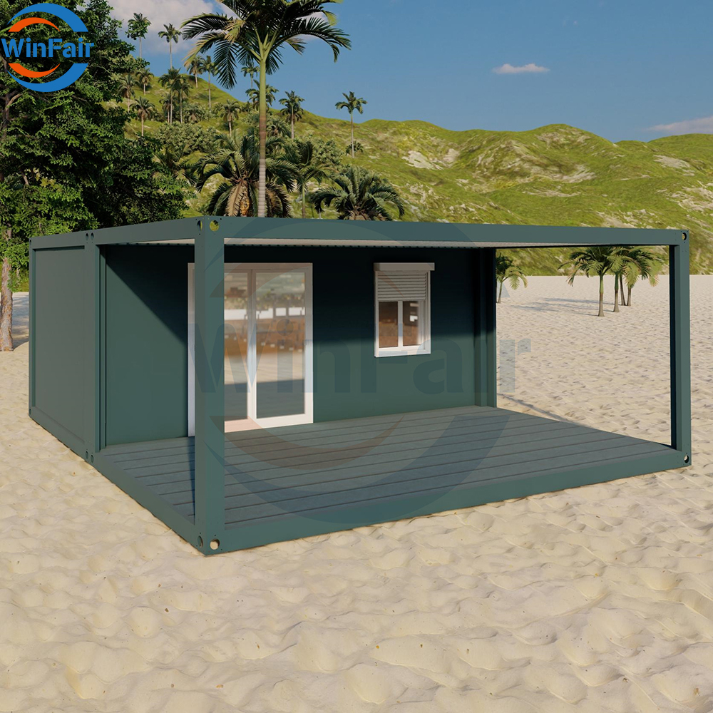 WinFair Guest Mobile Prefab Uae 20 Feet Complete Portable Modular Prefabricated Foldable Container House With Porch Villa Custom