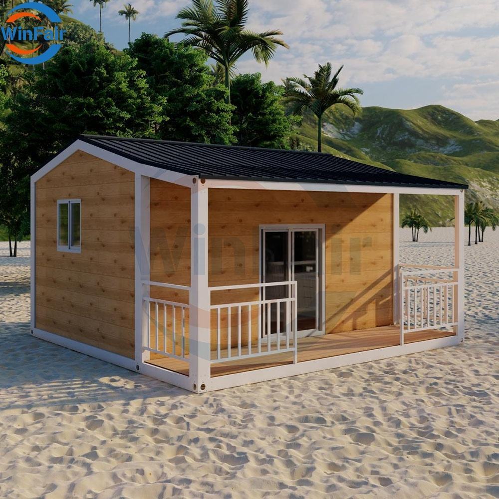 WinFair Bungalow Low Cost Steel Frame House Triangle Roof Hurricane Resistant Prefab Modular Export Tiny House Container House