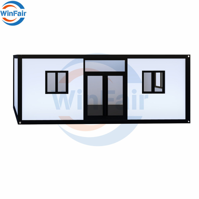 WinFair Good Price Luxury Flat Roof Prefab Sandwich Panel Outdoor Container House Under 50K Kuwait Housing Unit for Sale