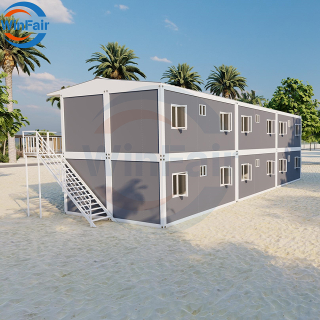 WinFair Portable Mobile 2-Story Modern Prefab Villa Detachable Container Houses Bedroom Waterproof Hurricane-Proof Features Made