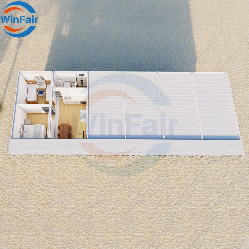 WinFair Two Story 50Mm Sandwich Panel Prefab Modular Container House Cyprus With Bathroom and Kitchen Modern Luxury Villa