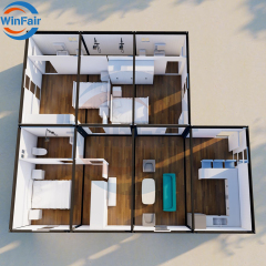 WinFair Luxury Flat Pack Granny House Apartment Casas Prefrafricadas Para Hotel Container Home Modular House 40Ft New Villas