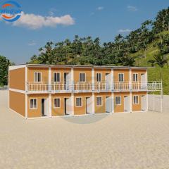 WinFair China Pitched Roof Double Decker Layer Story Storey Modular Shipping Container Dismountable Prefabricated Bunk House