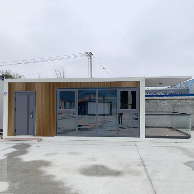 WinFair Modular Beach House Prefab Granny Flats Container Glass Wall Algeria Assembling Steel Container House With Terrace