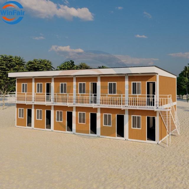 WinFair Premade House Double Storey Modern Kenya Container Homes Prefabricated Modular House Modern 2 Story Two Levels Floors