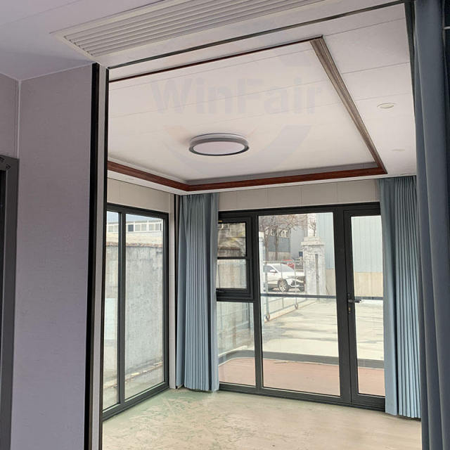 WinFair Modular Beach House Prefab Granny Flats Container Glass Wall Algeria Assembling Steel Container House With Terrace