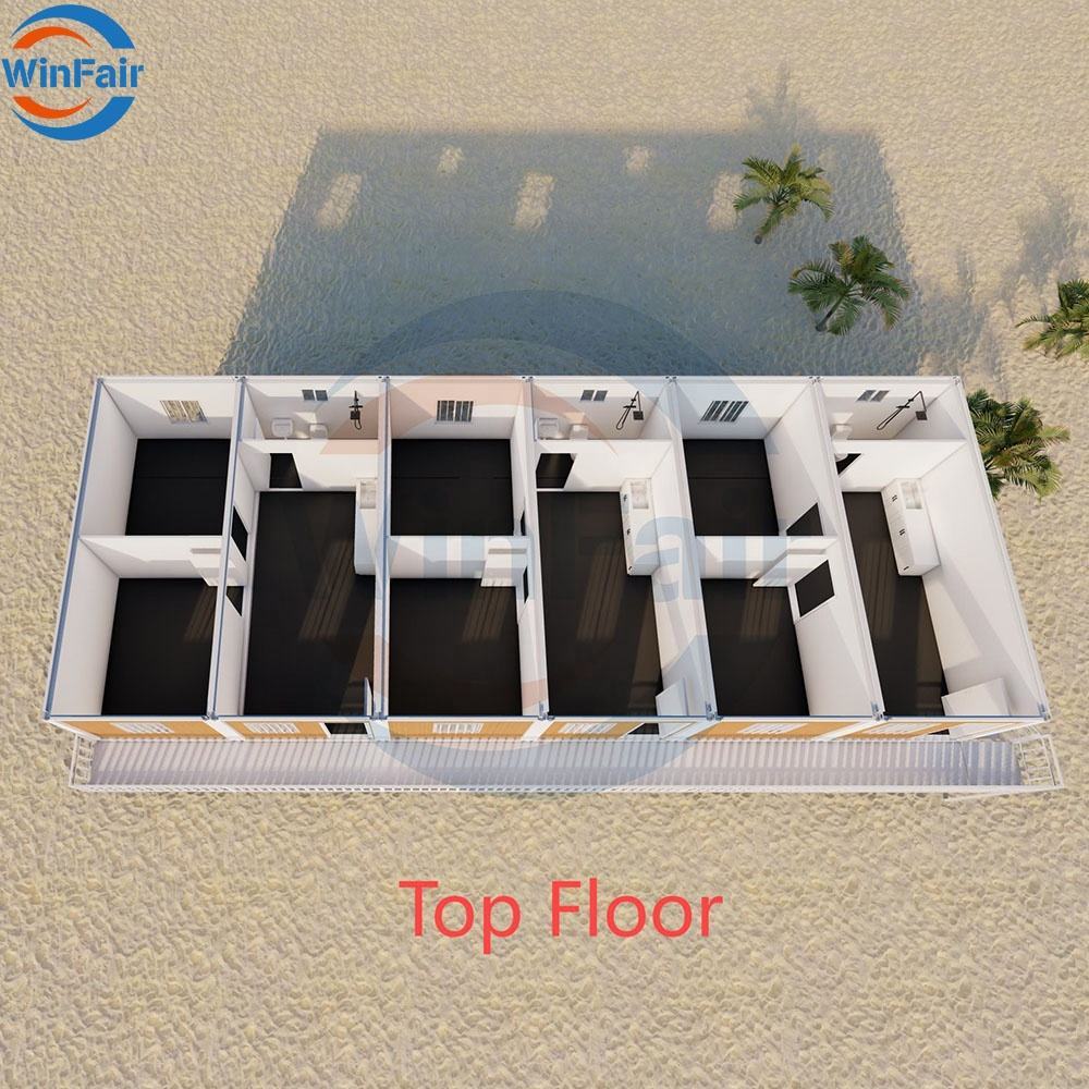 WinFair Prefab Container House 2 Two Storey Story Prefabricated Modular Tiny Container Mobile Module Home House for Sale