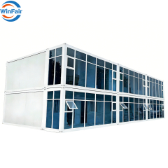 WinFair Cheap Folded Mobile Prefabricated Modular Coffee Bunk Container House Pods Germany Prefab-Coffee-House Glass Wall Luxury