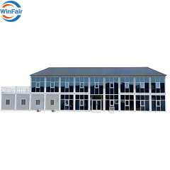 WinFair Low Cost Quality Mobile France Modular Prefab Prefabricated Slope Two Story Container Houses Large With Toilet for Sale