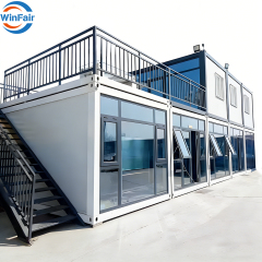 WinFair Luxury 2 Story Modular Steel Homes Office Prefab Granny Flat Container House Price Prefabricated With Terrace