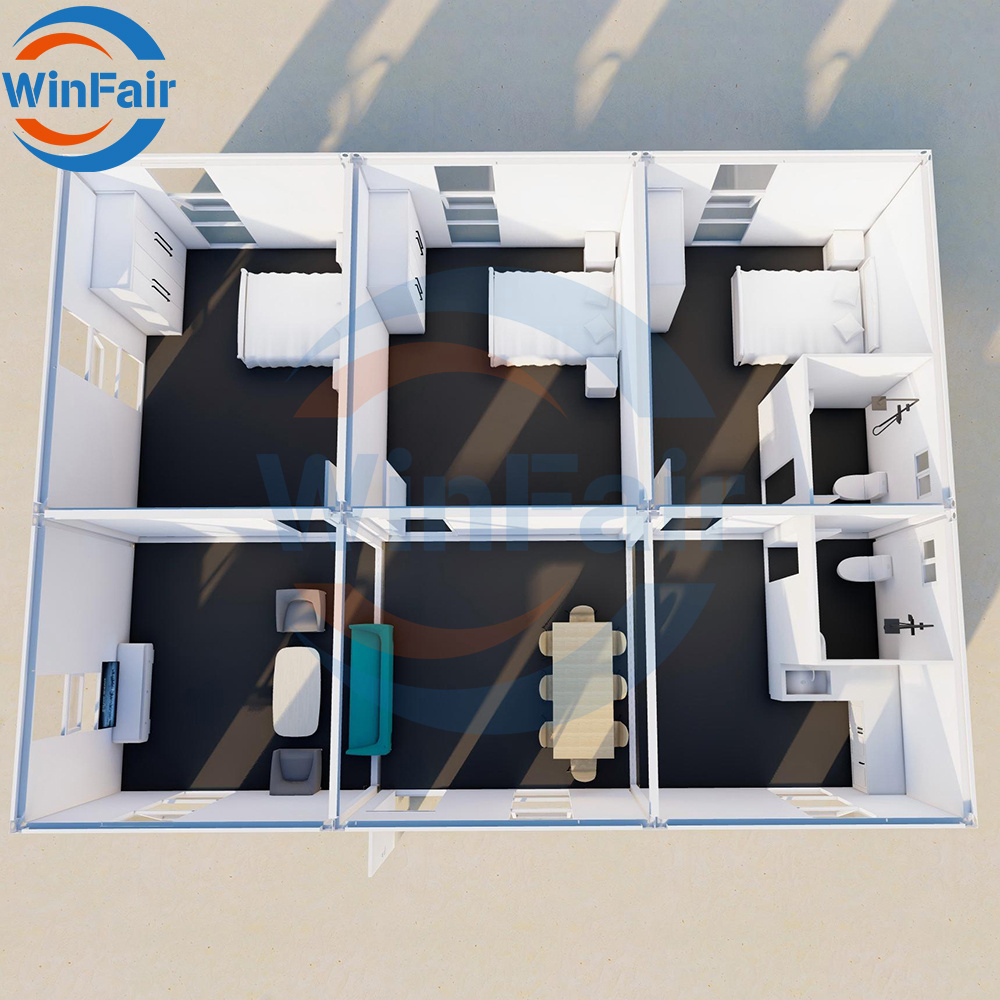 WinFair 20Ft Mobile Prefab Premadetiny Modular Villa Container 40Ft House Modulares Luxury Prefabricated Two Story Kenya