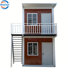 WinFair Cameroon Low Cost Prefab Modular 2 Bedroom Demountable Container House 2 Story Philippines With Living Room Kitchen