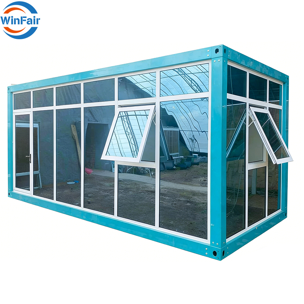 WinFair Suriname Prefabricated Prefab Model Container Glass Wall Mini Beach Container House Modular With Kitchen Modern Luxury