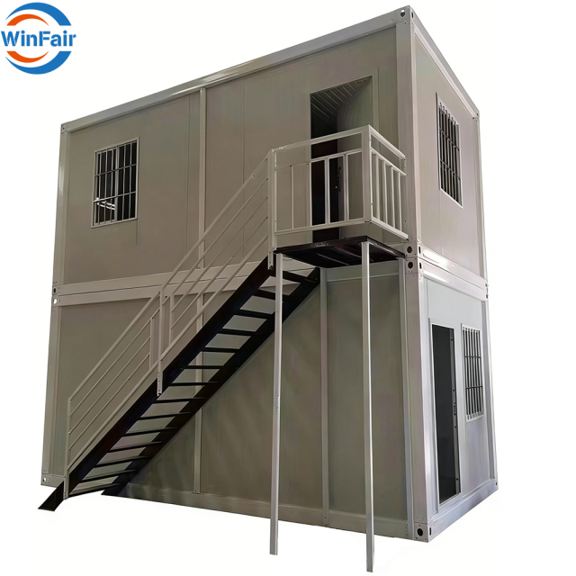 WinFair Bosnia Hercegovina Detachable Prefab Sandwich Panel Container House 2 Story 2 Bedroom With Kitchen and Living for Home