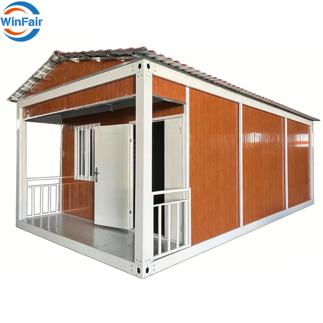 WinFair Chile Mobile Portable Prefabricated Triangle Roof Prefab Office Container 20Ft House Contener Home for Sale With Porch