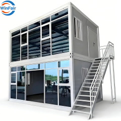 WinFair Luxury High Quality Cameroon 2 Floor 40Ft Prefab House Modular Container House Villa Beach Home With Toilet and Shower