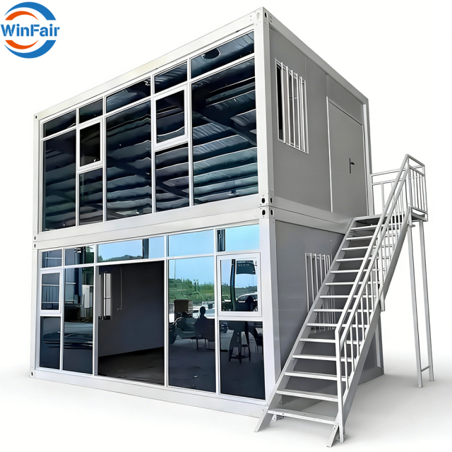WinFair Luxury High Quality Cameroon 2 Floor 40Ft Prefab House Modular Container House Villa Beach Home With Toilet and Shower