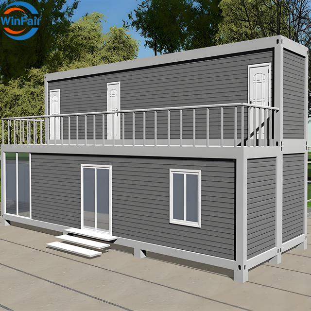 WinFair Two Storey Prefabricated Modular Tiny Custom 20 Feet Container Prefab Beach House Apartment With Terrace Australia