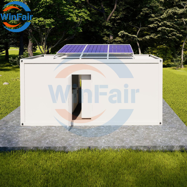 WinFair China Solar Panel Prefab Prefabricated Modular 1 Bedroom Container House Prefabricated Homes With Toilet and Shower
