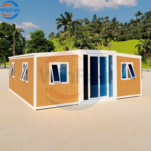 WinFair Luxury 2 Bedroom Prefab House Modular Mobile Waterproof Expandable Steel Foldable Container House Home 20 Ft Europe