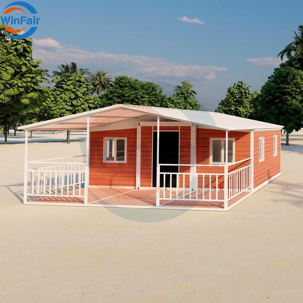 WinFair Luxury Morocco 20 Ft Modular Triangle House Foldable Prefab Container House Home Ready to Live 2 Bedroom Low Cost Villa