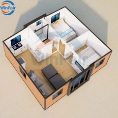 WinFair Competitive Price Portable Small Prefab Module Two Bedroom Colombia Module Container House Price Foldable Modular Home