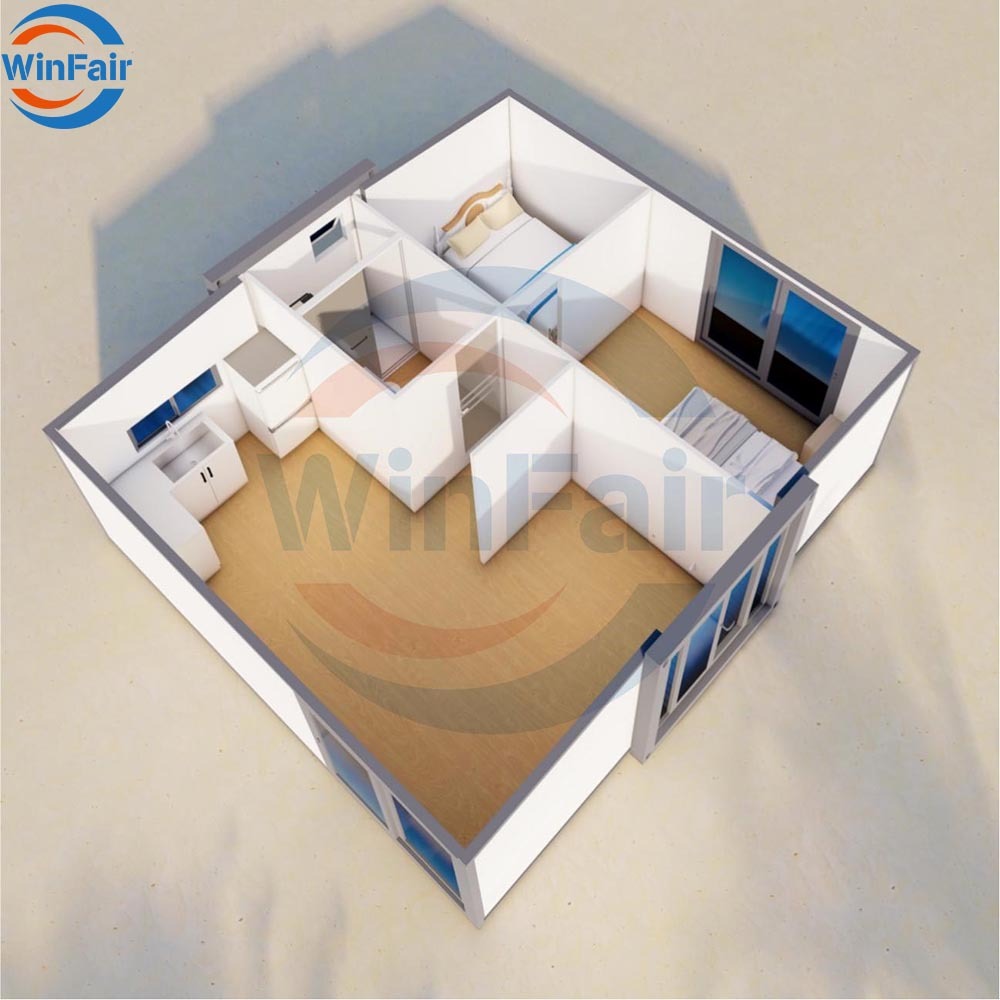 WinFair China Luxury Price 20Ft Modular Folding Paraguay Sandwich Panel Expandable Container House Modern With Toilet for Sale