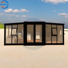 WinFair Luxury Price High Quality Portable House Foldable Expandable Living Modular Container Home House 20 Ft With Glass Wall