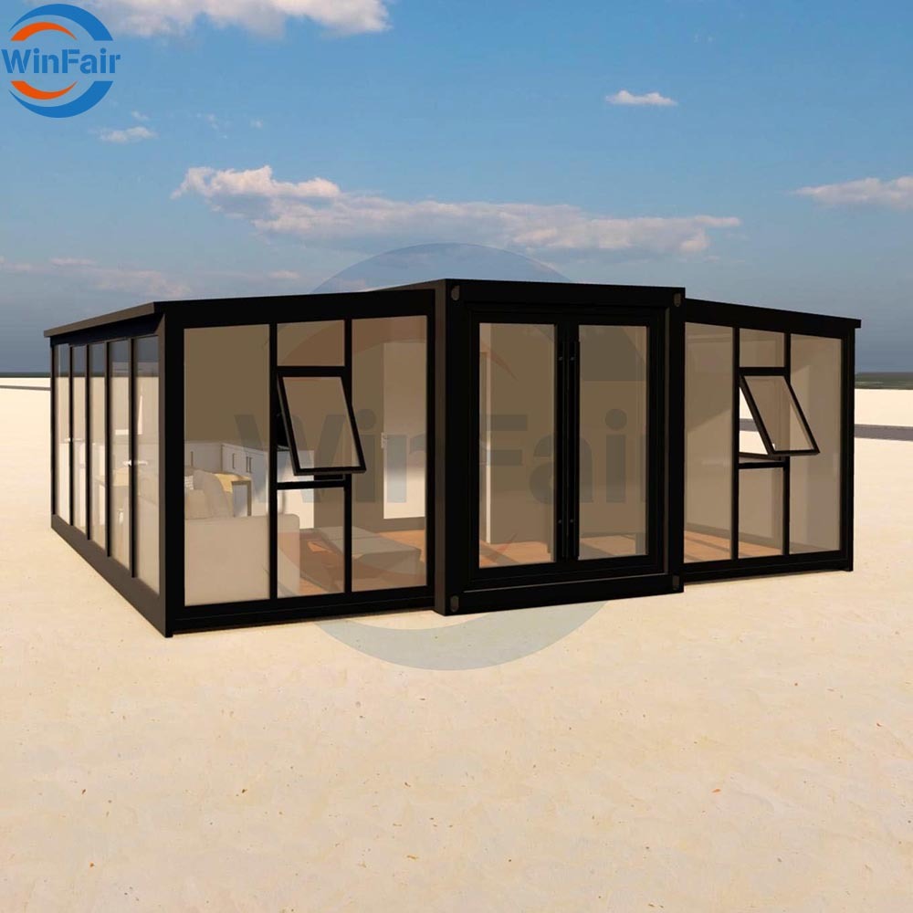 WinFair Luxury Price High Quality Portable House Foldable Expandable Living Modular Container Home House 20 Ft With Glass Wall
